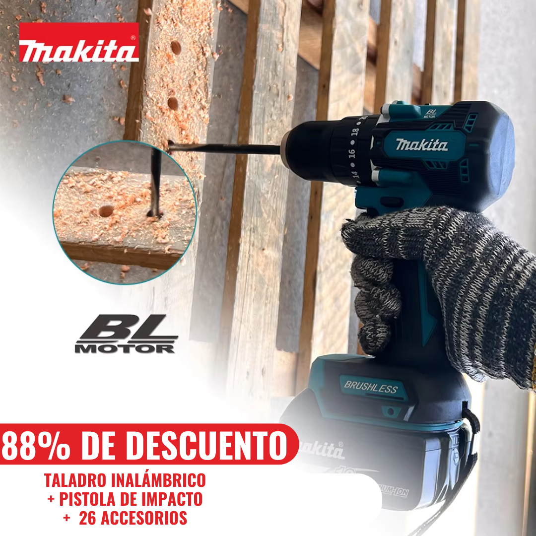 Taladro PowerMax™ - Kit 28 en 1 (26 Accesorios + 2 Baterías) 🔧⚡